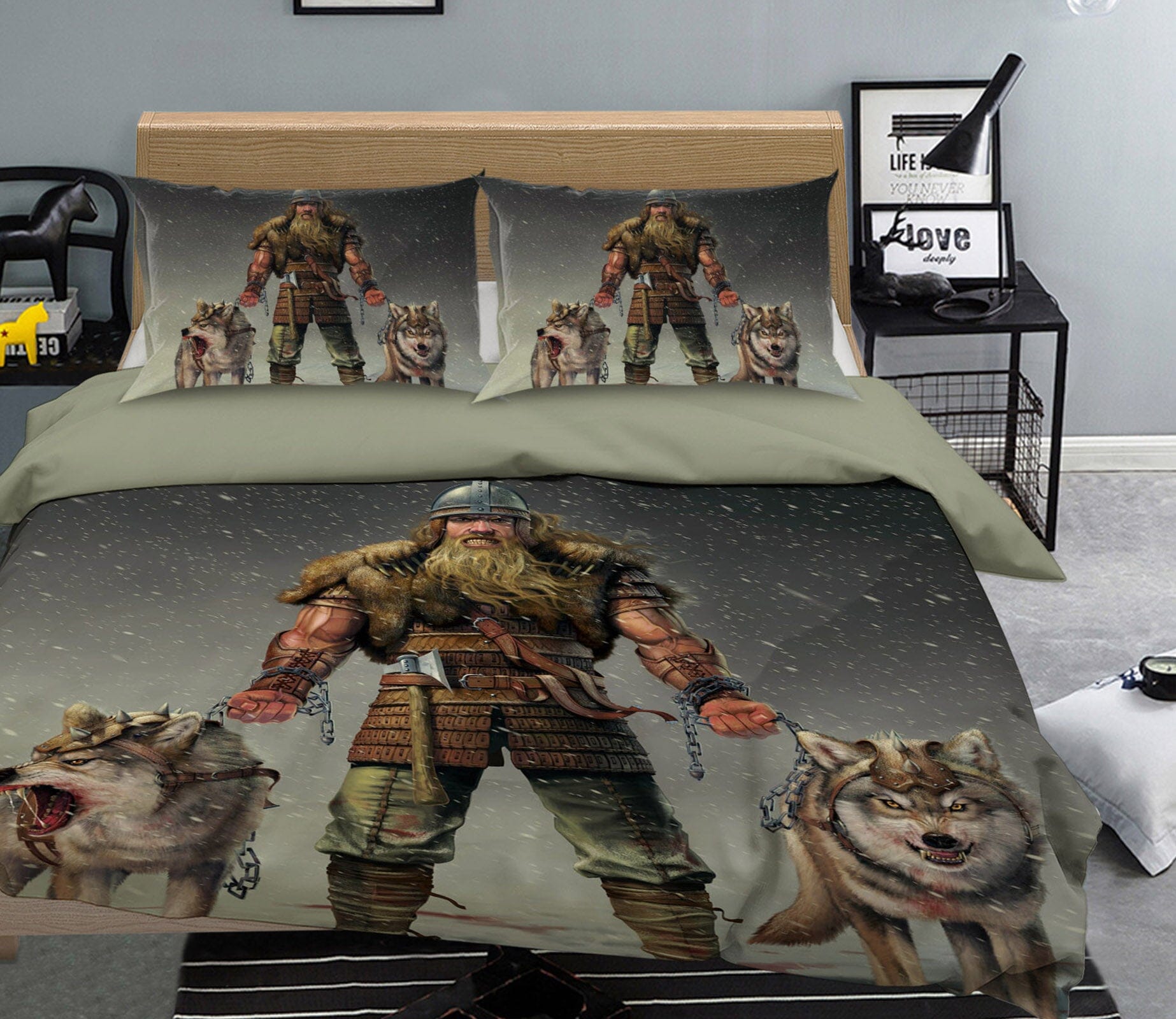 3D Mountain Viking 062 Bed Pillowcases Quilt Exclusive Designer Vincent Quiet Covers AJ Creativity Home 