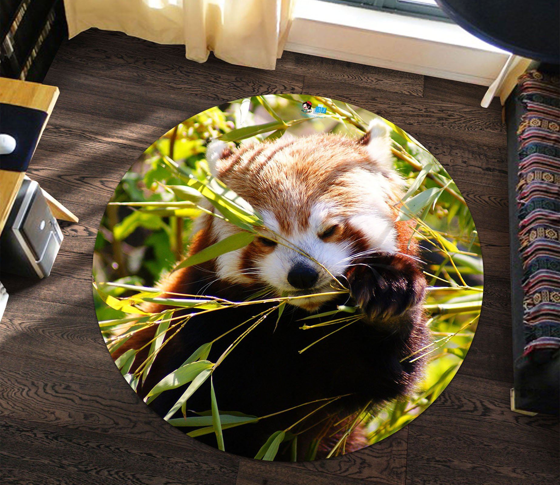3D Red Panda 4163 Round Non Slip Rug Mat Mat AJ Creativity Home 