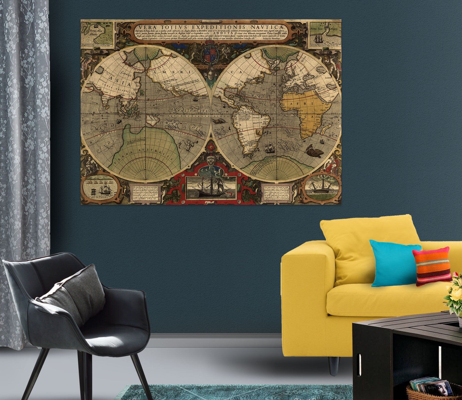 3D Sea Land 122 World Map Wall Sticker Wallpaper AJ Wallpaper 2 
