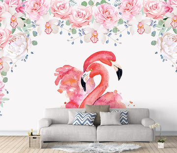 3D Pink Flamingo WG193 Wall Murals Wallpaper AJ Wallpaper 2 
