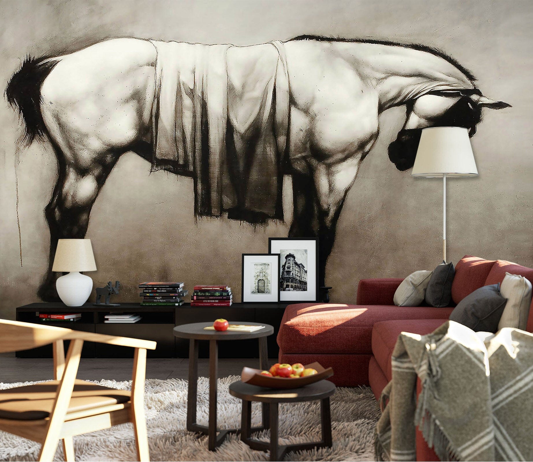 3D Sketch Horse 1414 Wall Murals Wallpaper AJ Wallpaper 2 