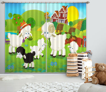 3D Cow Farm 713 Curtains Drapes Wallpaper AJ Wallpaper 