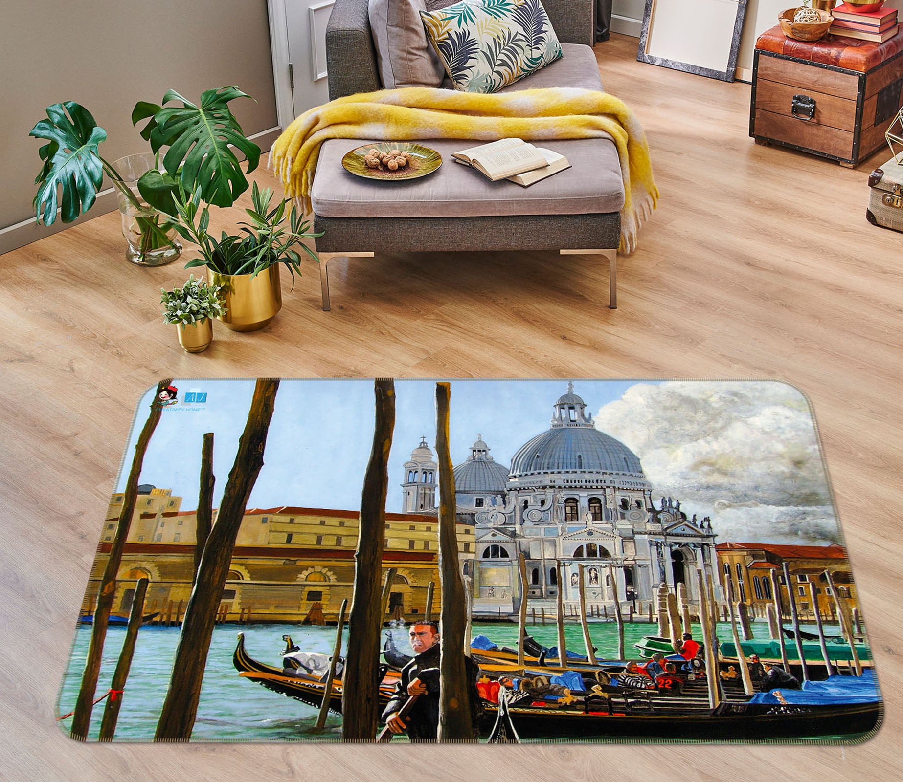 3D Construction Vessel 11144 Matthew Holden Bates Rug Non Slip Rug Mat