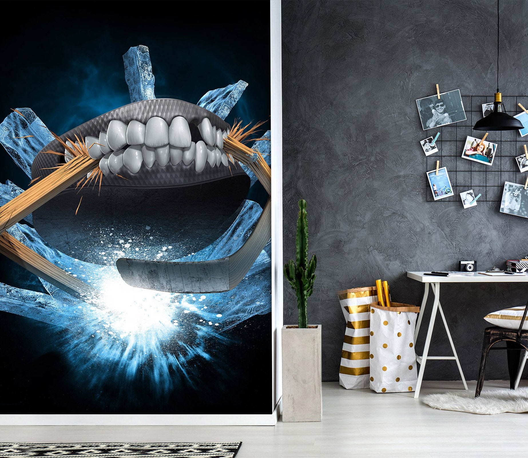 3D Teeth Wood 5017 Tom Wood Wall Mural Wall Murals