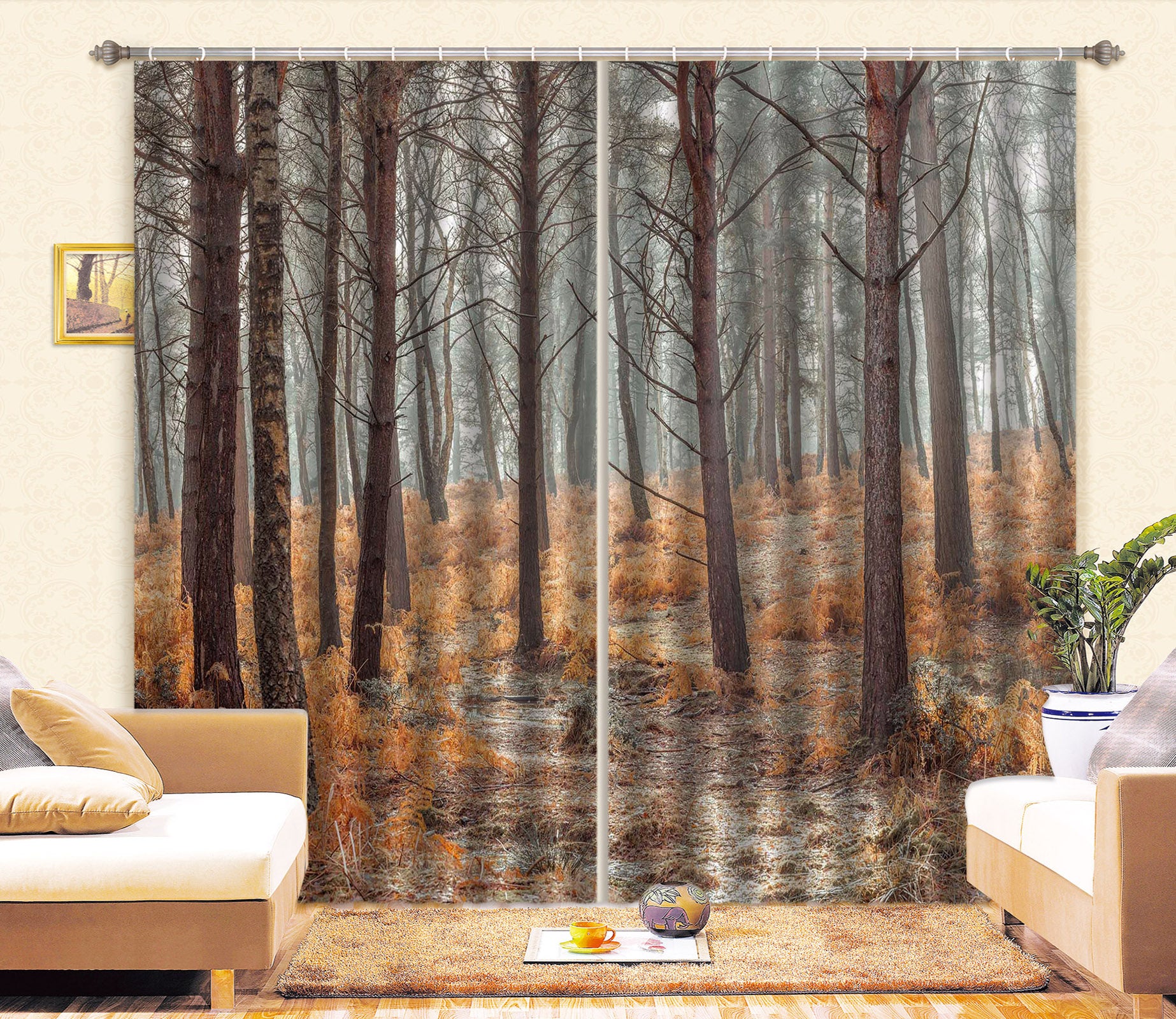 3D Yellow Weeds 6369 Assaf Frank Curtain Curtains Drapes