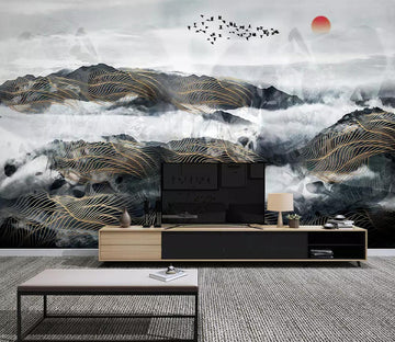 3D Geese Cloud WC640 Wall Murals