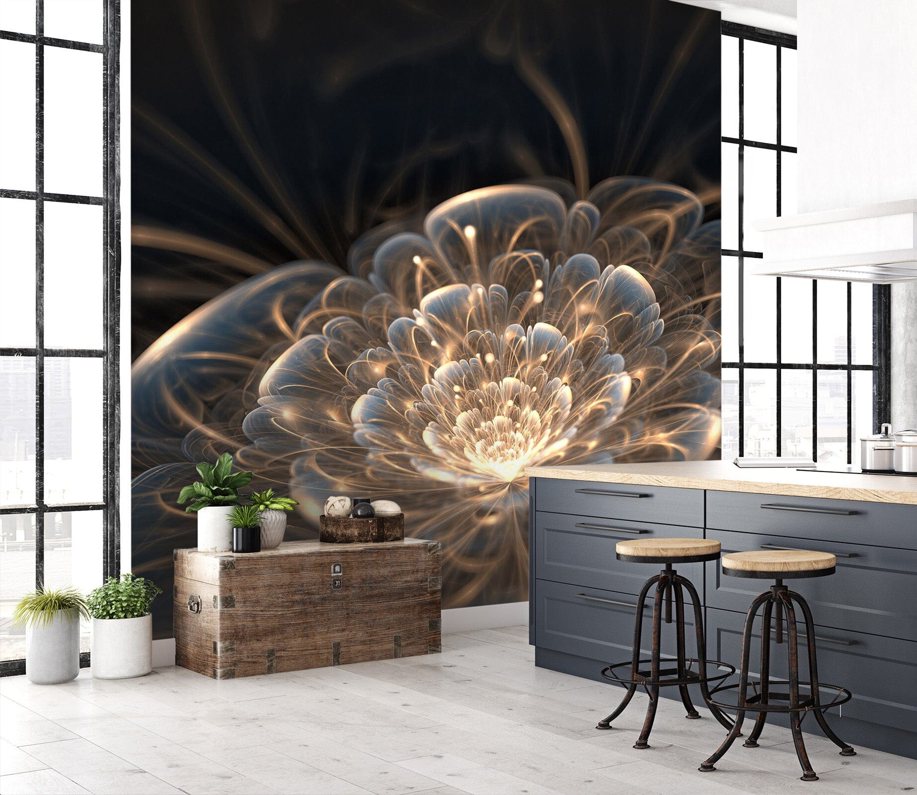 3D Light Lotus 2021 Wall Murals Wallpaper AJ Wallpaper 2 