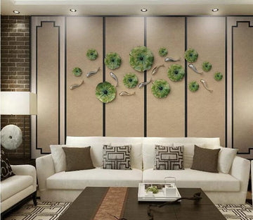 3D Lotus Leaf WC257 Wall Murals Wallpaper AJ Wallpaper 2 