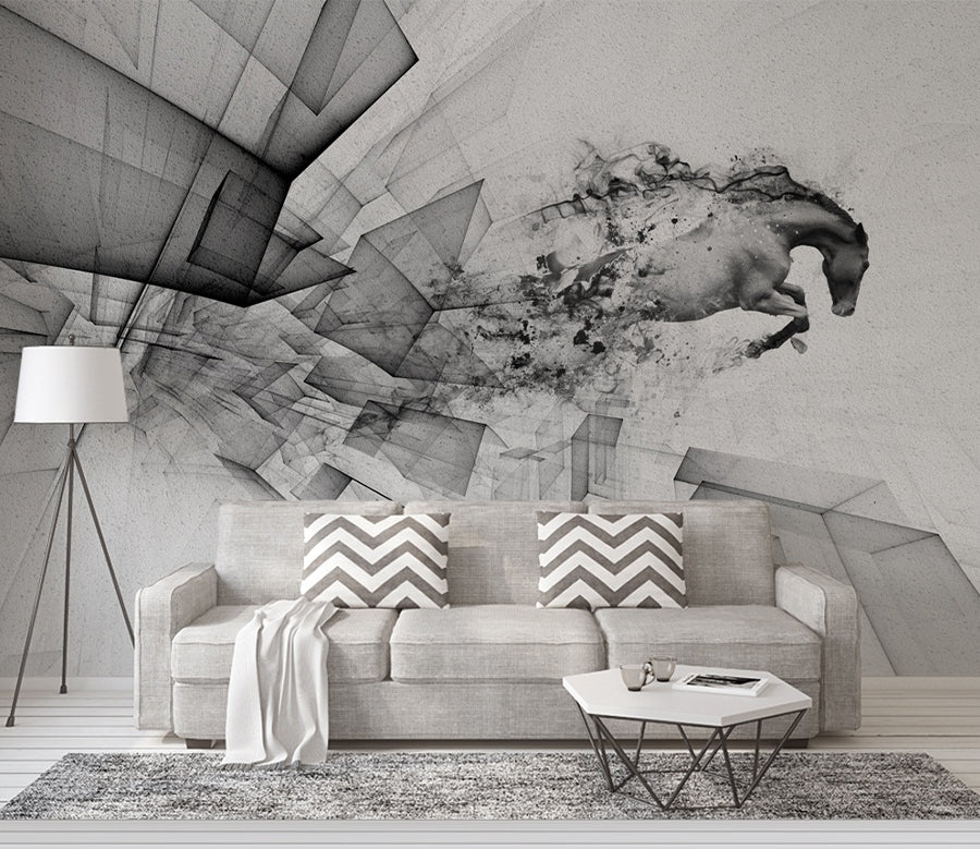 3D Jumping Horse WC527 Wall Murals