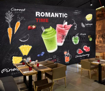 3D Strawberry Cold Drink 2094 Wall Murals