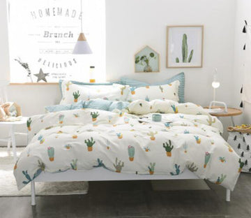 3D Cactus Potted 30172 Bed Pillowcases Quilt