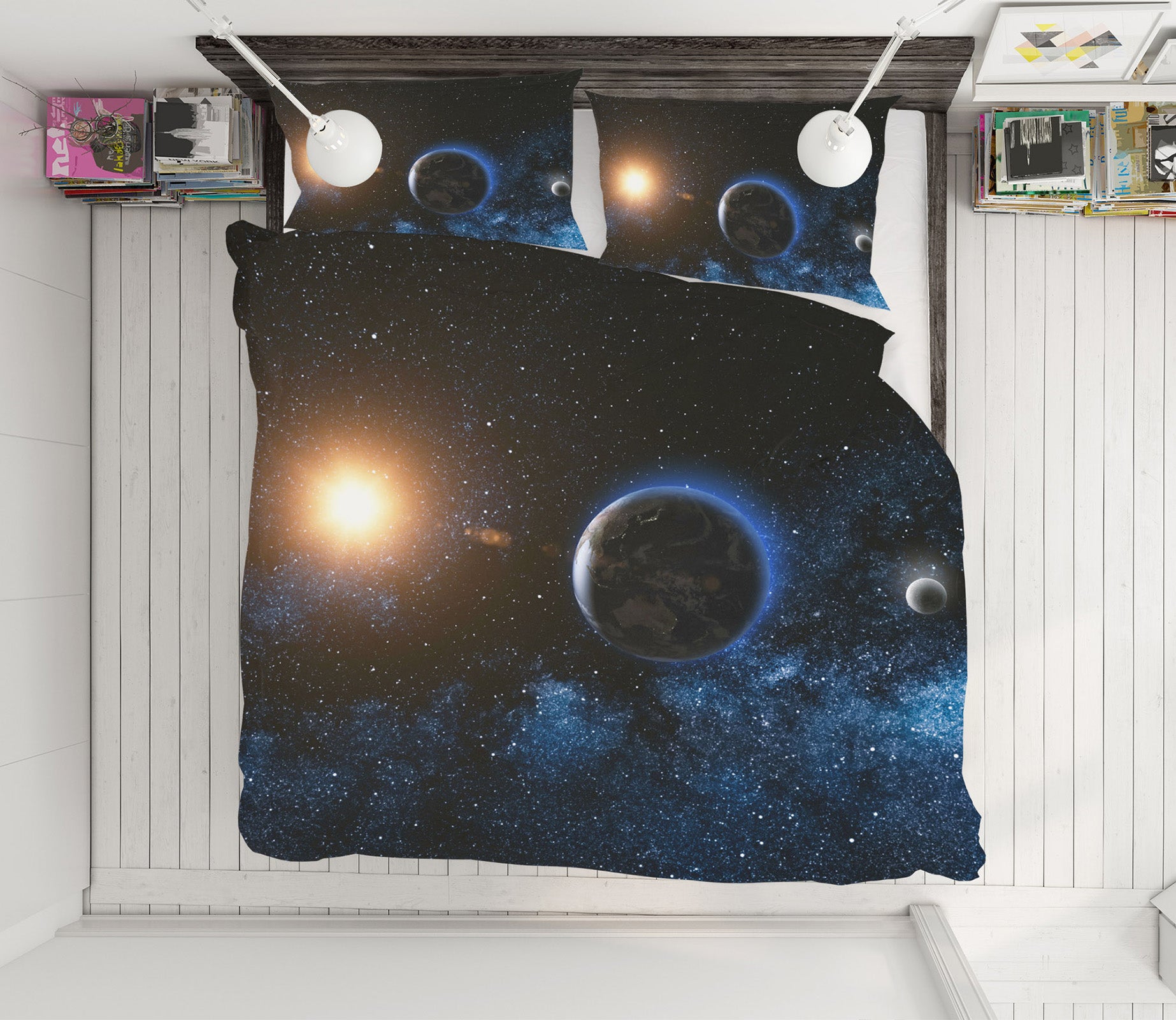 3D Earth Sun 63171 Bed Pillowcases Quilt