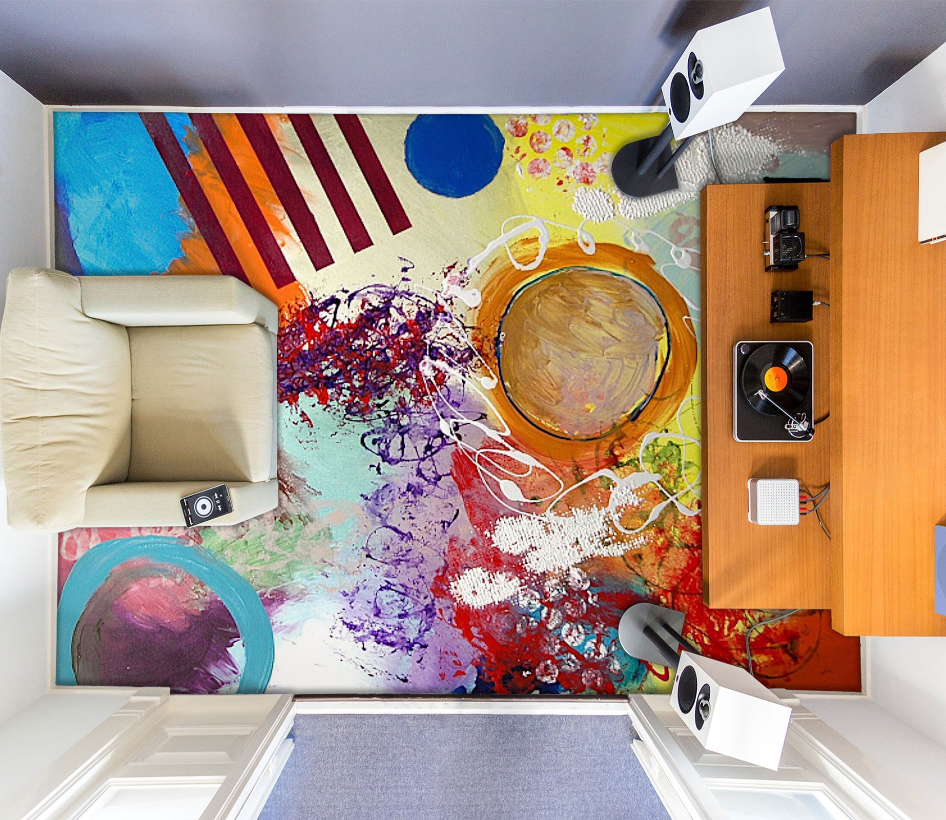 3D Paint Color Pattern 9507 Allan P. Friedlander Floor Mural