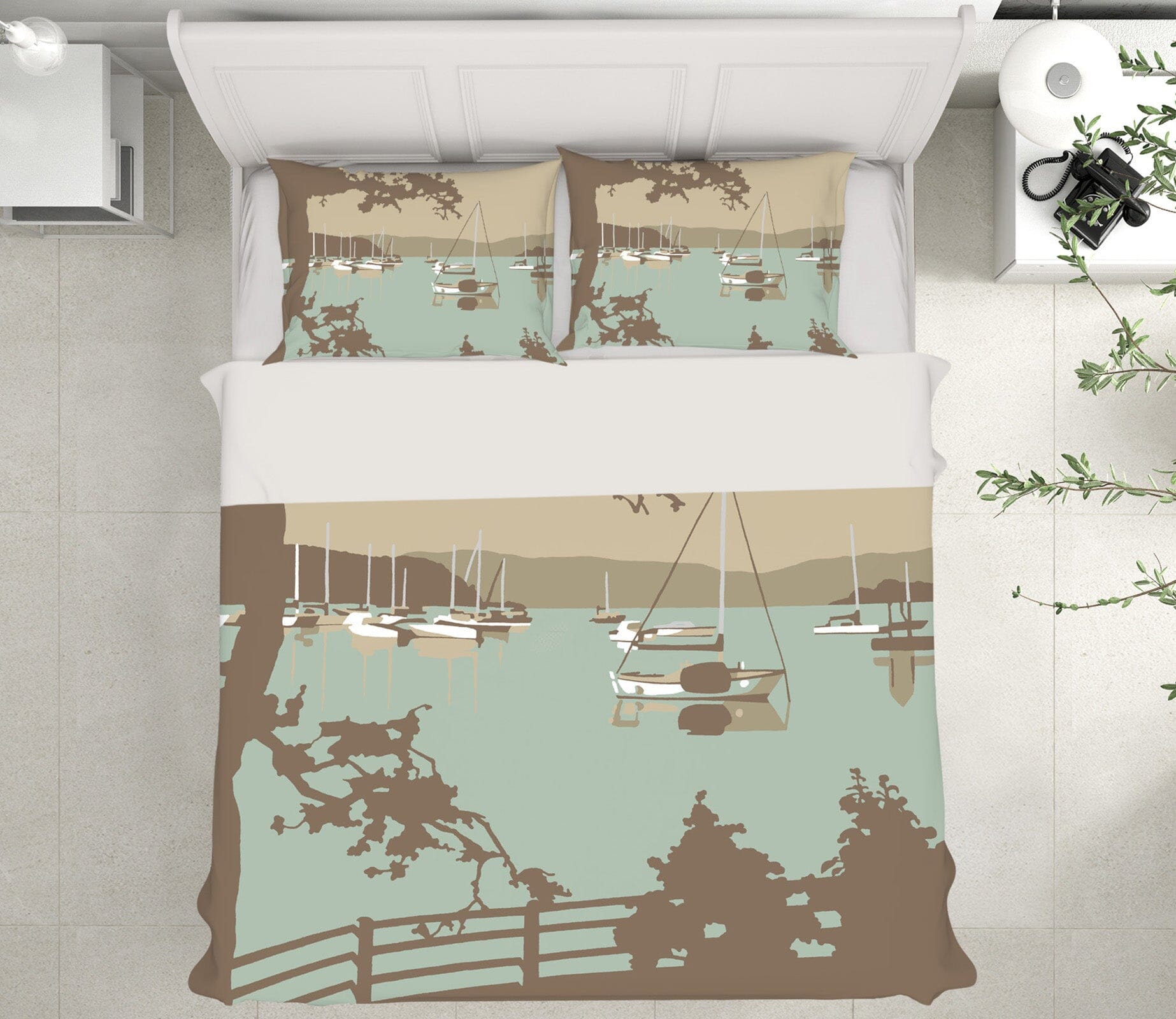 3D Poole Harbour View 2043 Steve Read Bedding Bed Pillowcases Quilt Quiet Covers AJ Creativity Home 