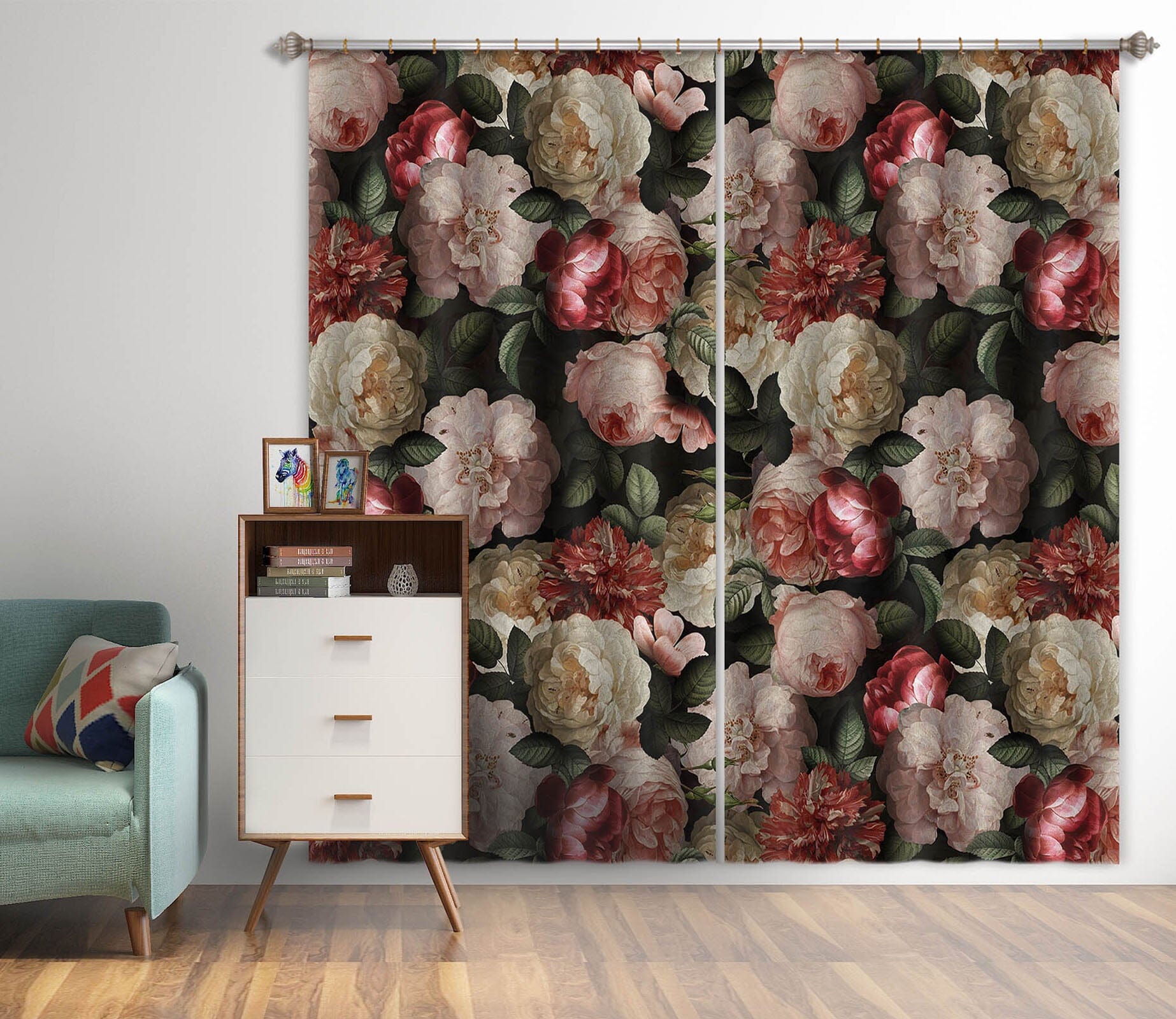 3D Bright Rose 113 Uta Naumann Curtain Curtains Drapes Curtains AJ Creativity Home 