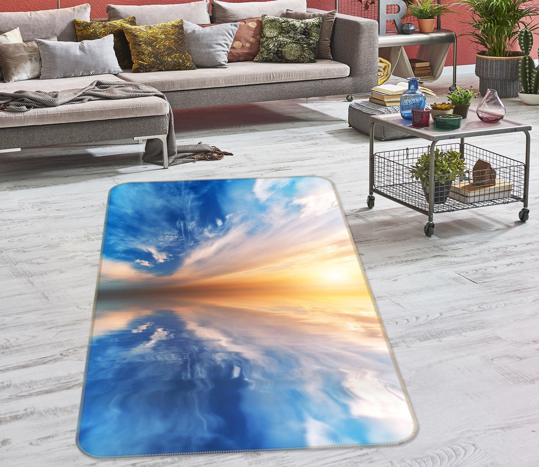 3D Sky Reflection 76109 Non Slip Rug Mat