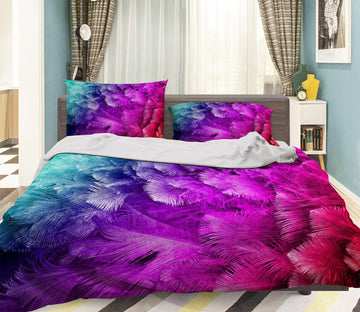 3D Gradient Feather 006 Bed Pillowcases Quilt Wallpaper AJ Wallpaper 