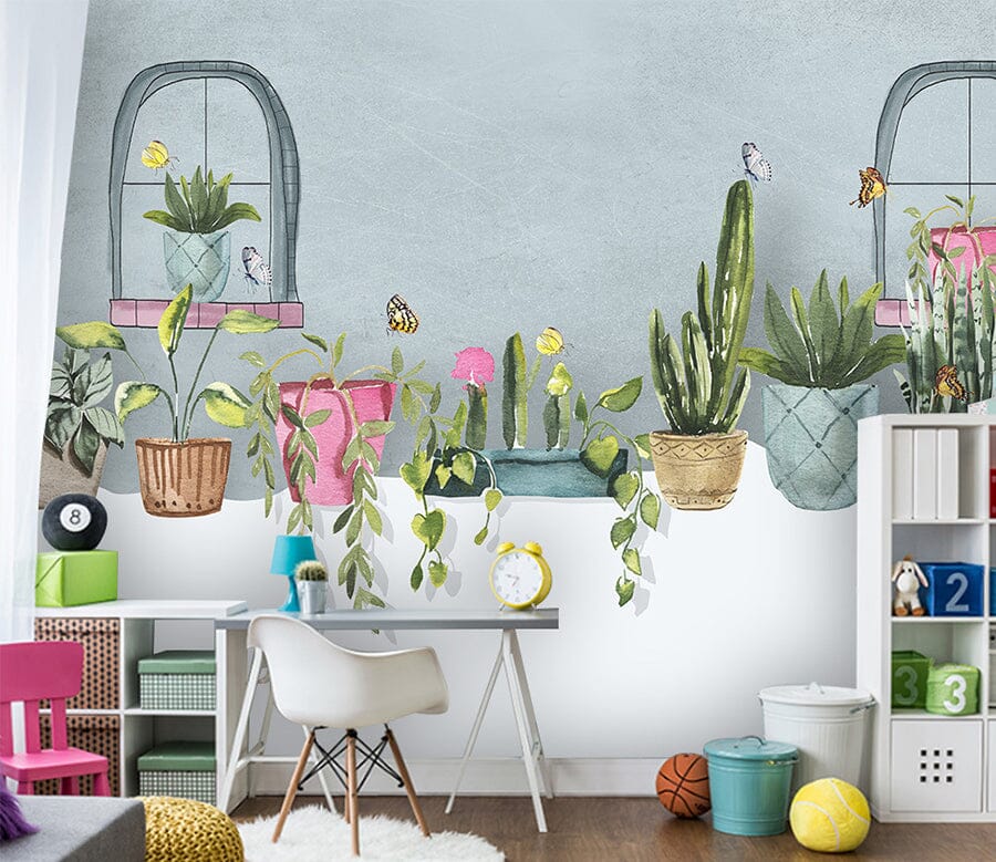 3D Windowsill Plant WC060 Wall Murals Wallpaper AJ Wallpaper 2 