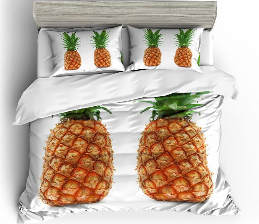 3D Two Pineapples 1180 Bed Pillowcases Quilt