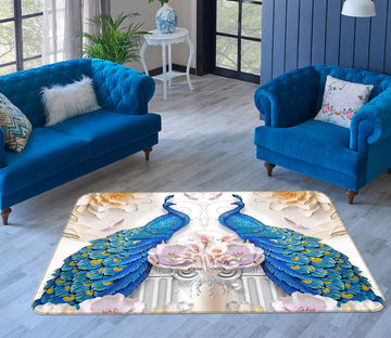 3D Two Peacocks 65144 Non Slip Rug Mat