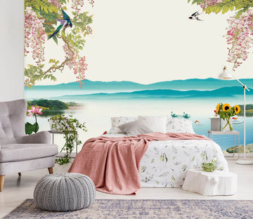 3D Flower Bird 1594 Wall Murals Wallpaper AJ Wallpaper 2 
