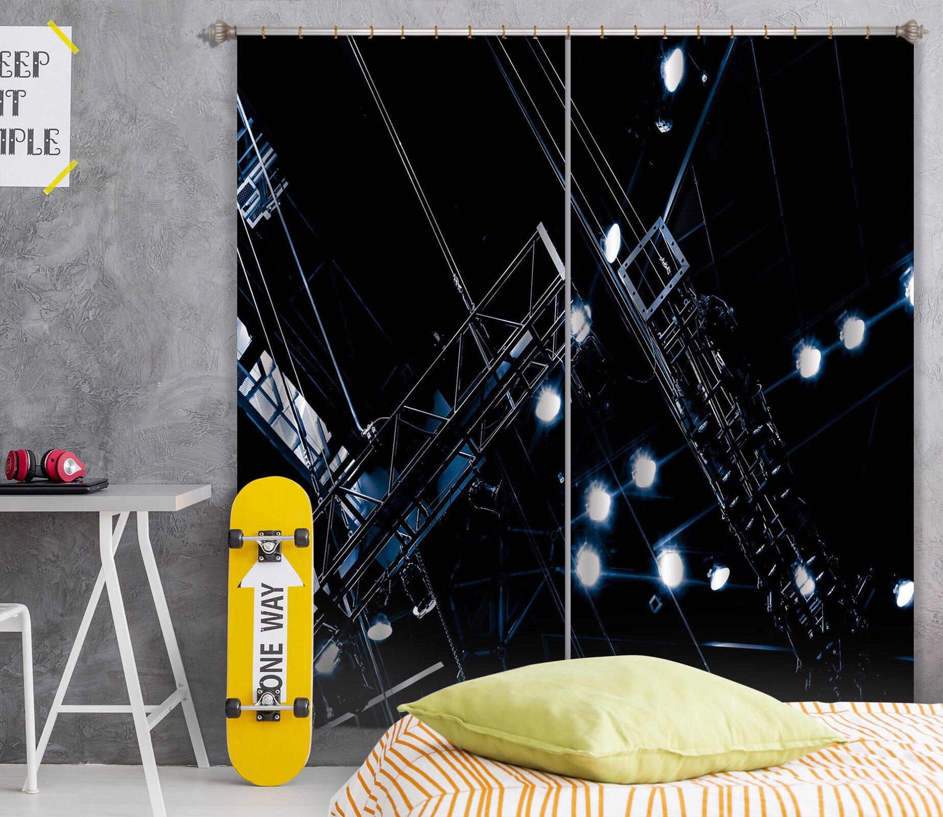3D Gypsophila 042 Noirblanc777 Curtain Curtains Drapes Curtains AJ Creativity Home 