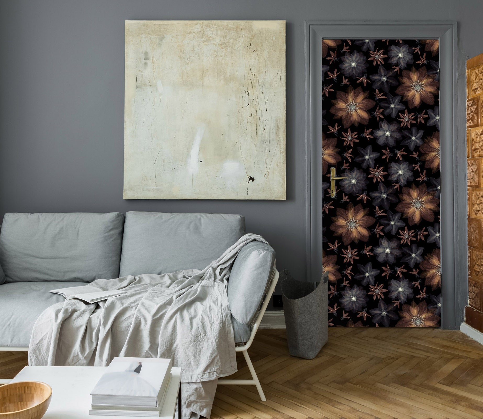 3D Flower Texture 10266 Assaf Frank Door Mural