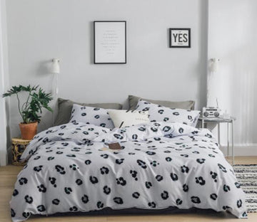 3D Gray Leopard 40128 Bed Pillowcases Quilt
