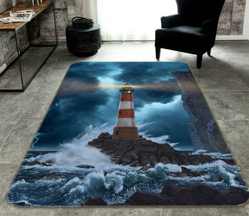 3D Wave Lighthouse 84270 Vincent Hie Rug Non Slip Rug Mat