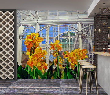 3D Yellow Flower Bush 11112 Matthew Holden Bates Wall Mural Wall Murals