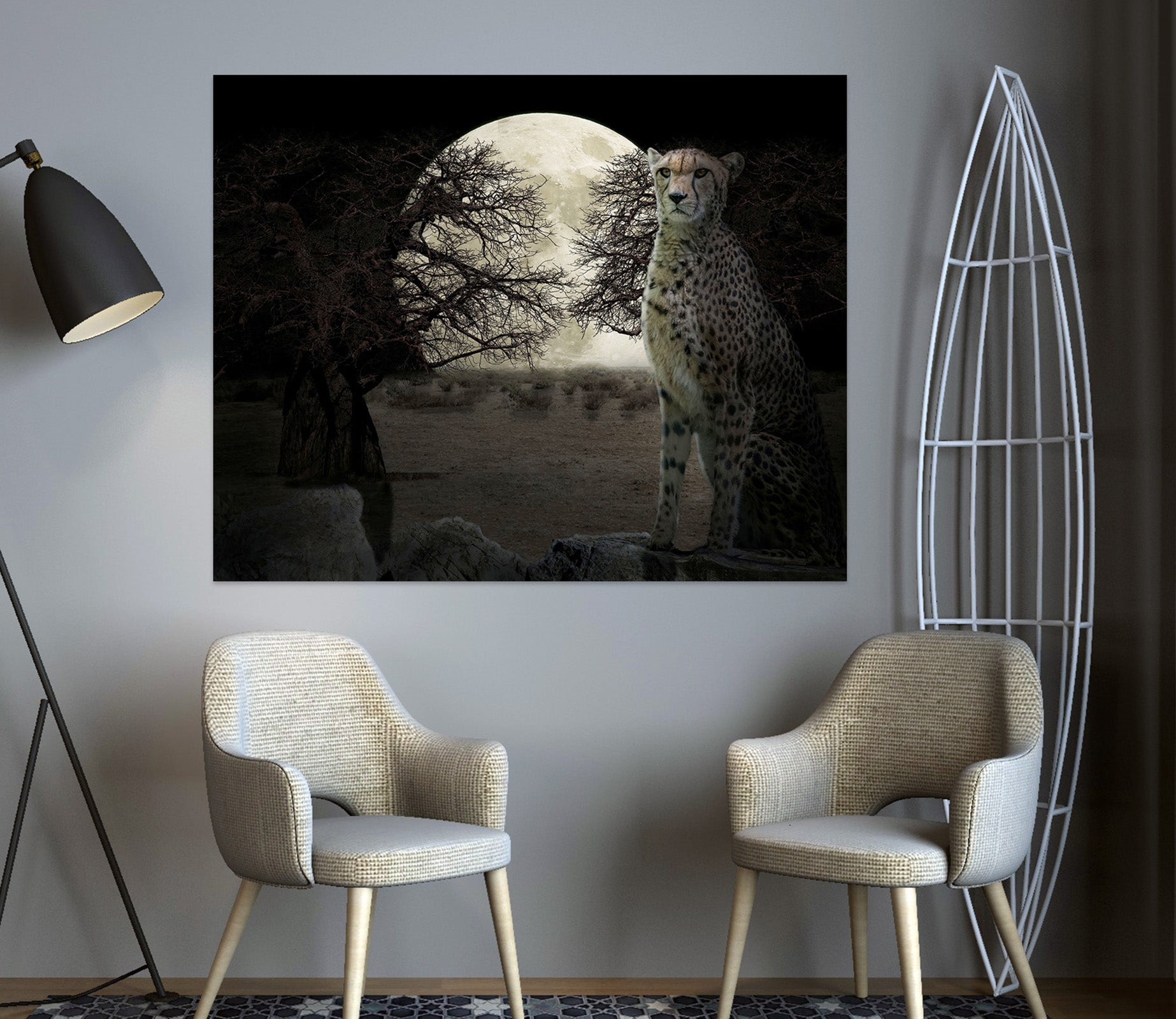 3D Moon Leopard 4044 Beth Sheridan Wall Sticker
