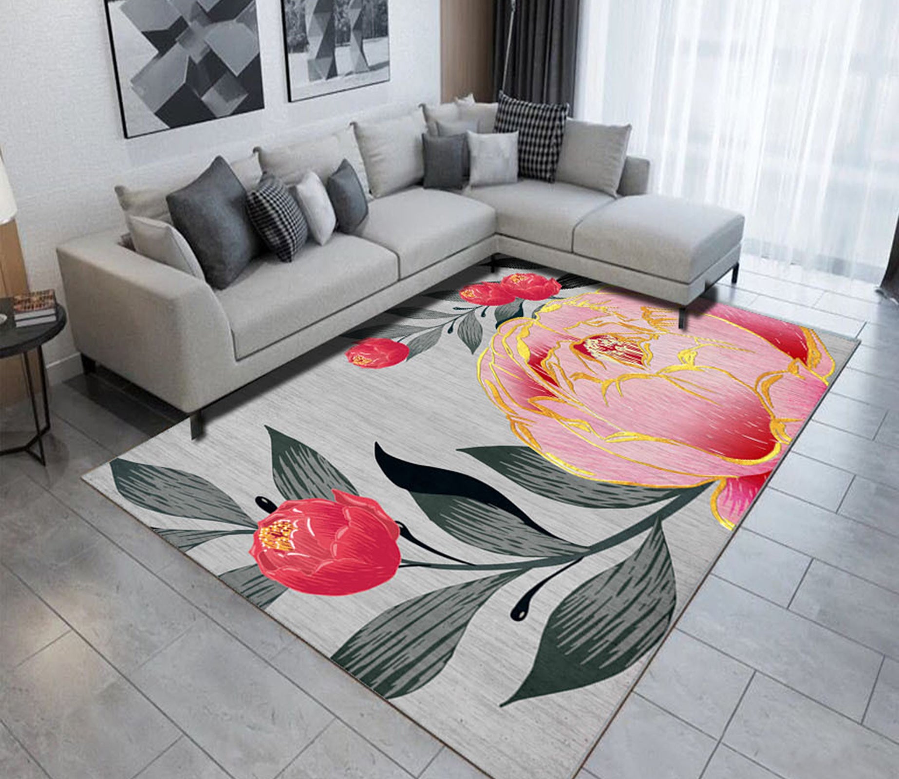 3D Pink Rose WG506 Non Slip Rug Mat Mat AJ Creativity Home 