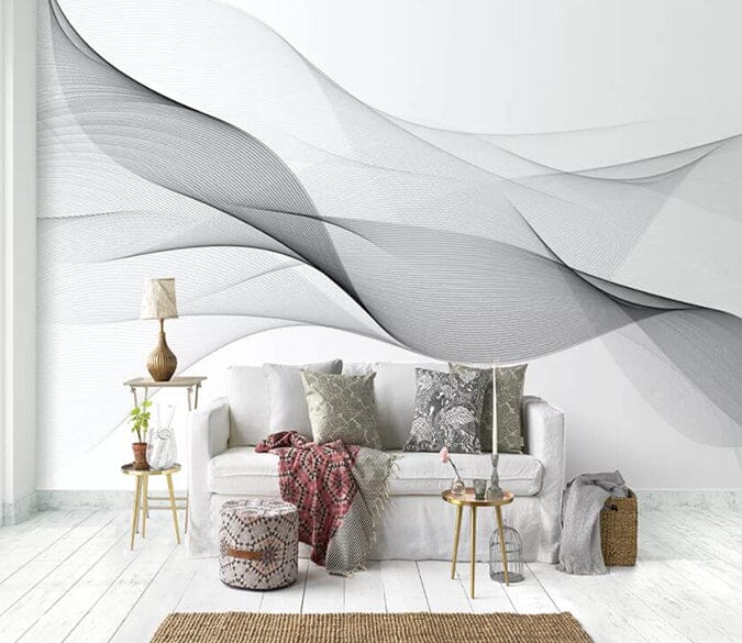 3D Black Wave 1854 Wall Murals Wallpaper AJ Wallpaper 2 