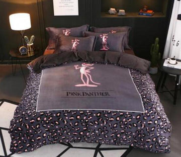 3D Pink Naughty Panther 17020 Bed Pillowcases Quilt