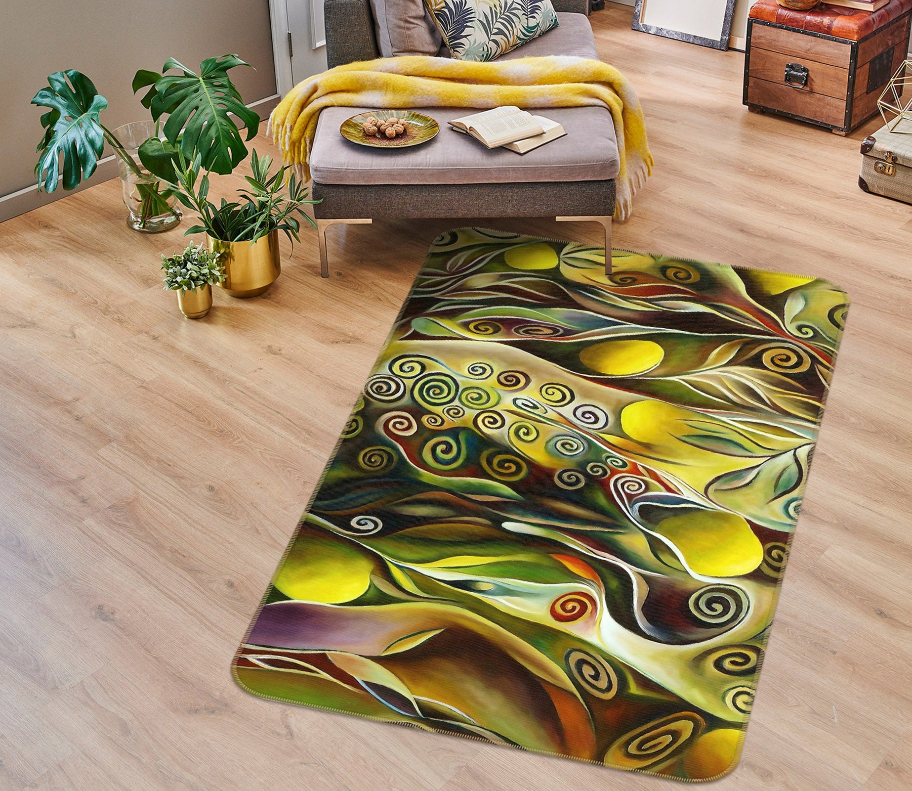 3D Spiral Pattern 65042 Non Slip Rug Mat
