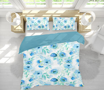 3D Blue Flowers 18187 Uta Naumann Bedding Bed Pillowcases Quilt