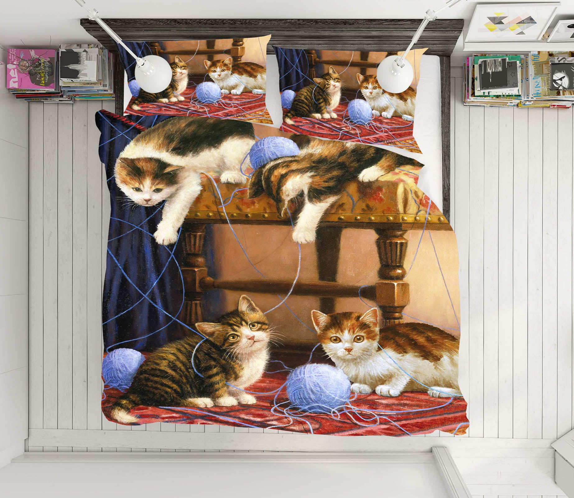 3D Cat Yarn 12501 Kevin Walsh Bedding Bed Pillowcases Quilt