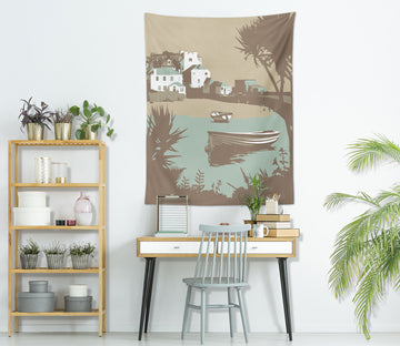3D Lake Boat 5384 Steve Read Tapestry Hanging Cloth Hang
