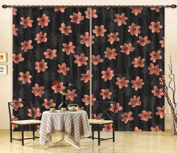 3D Red Flowers Pattern 11169 Kashmira Jayaprakash Curtain Curtains Drapes