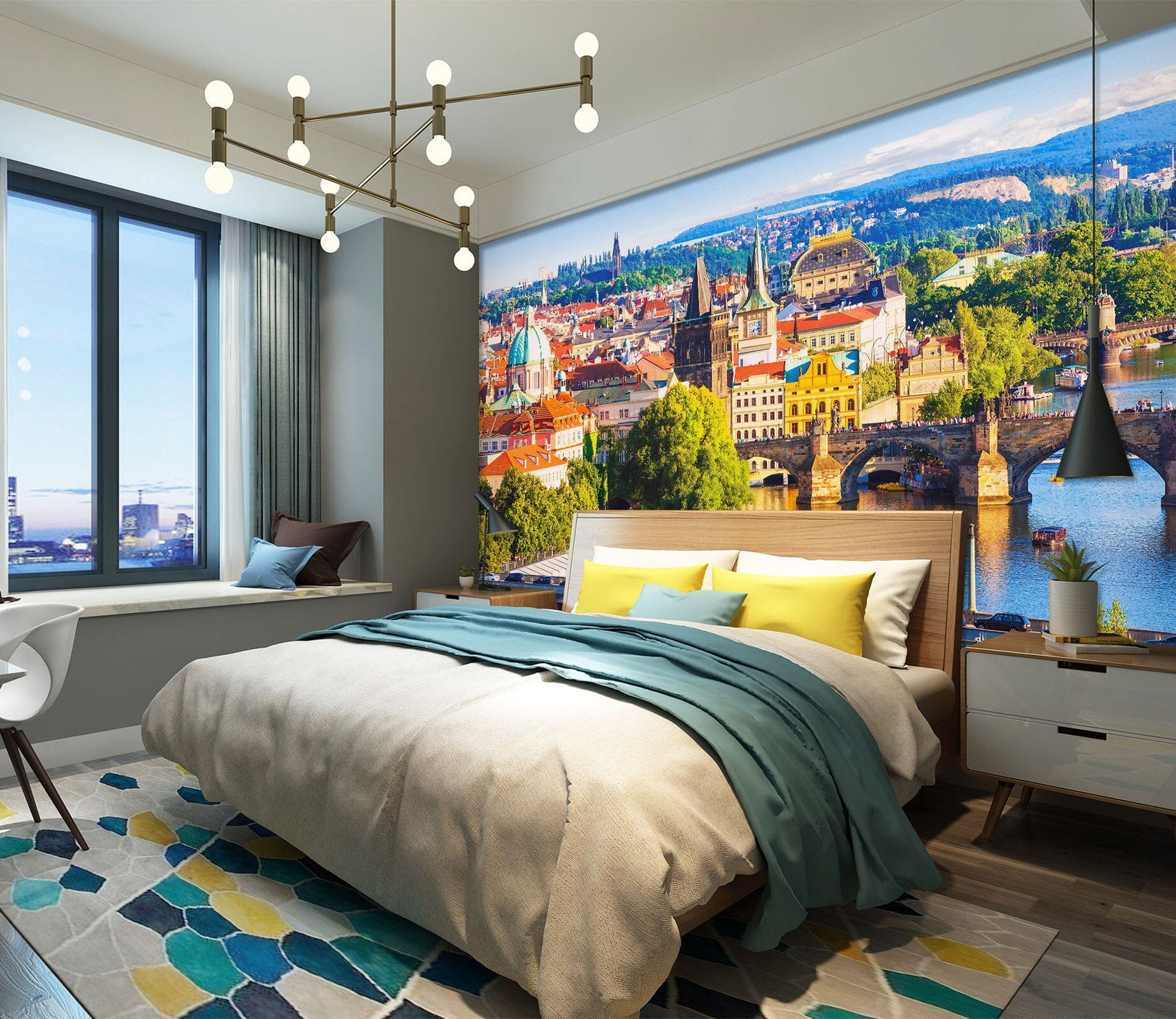 3D Small Town Scenery 1743 Wall Murals Wallpaper AJ Wallpaper 2 