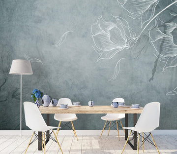 3D Sketch Flowers WG132 Wall Murals Wallpaper AJ Wallpaper 2 