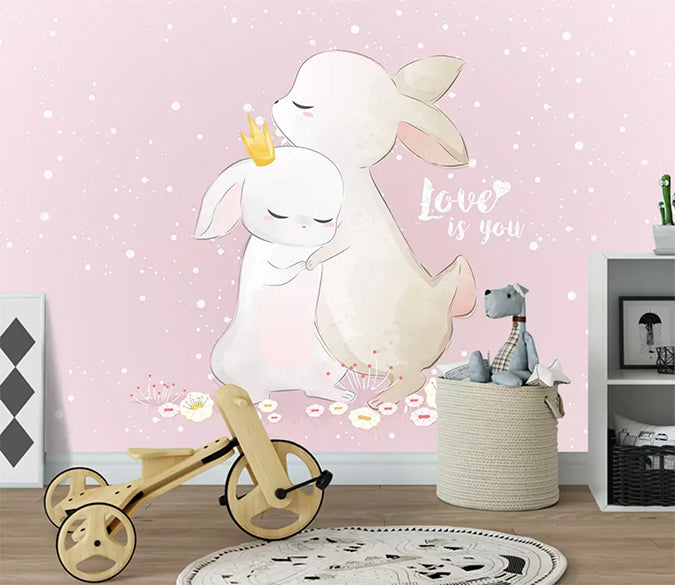 3D White Rabbit 1321 Wall Murals Wallpaper AJ Wallpaper 2 