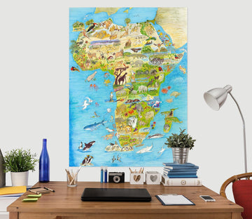 3D Africa Ocean Map 002 Michael Sewell Wall Sticker Wallpaper AJ Wallpaper 2 