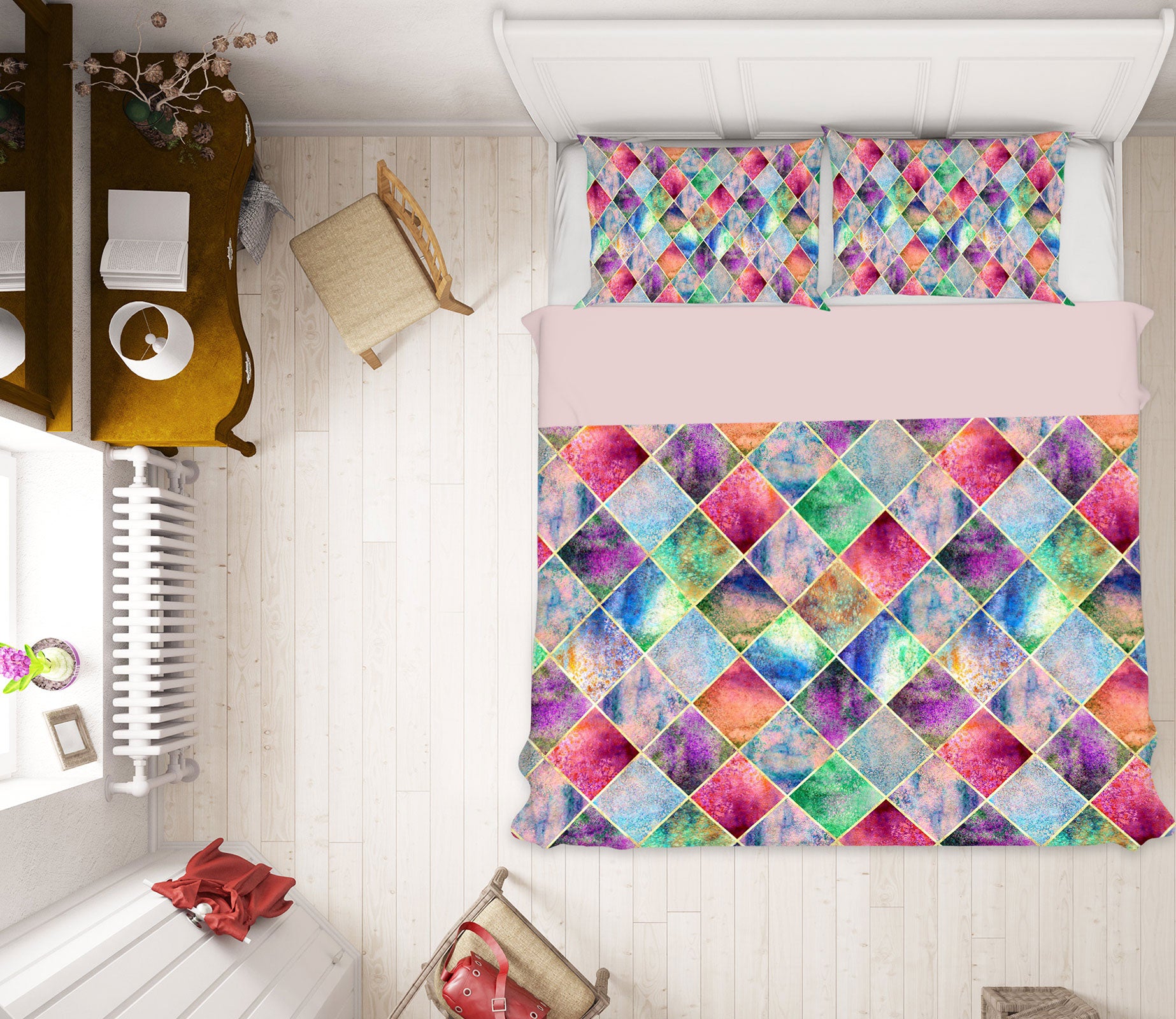 3D Diamond 14059 Bed Pillowcases Quilt