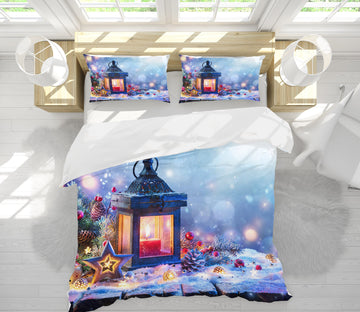 3D Snow Candle Pineta 51159 Christmas Quilt Duvet Cover Xmas Bed Pillowcases