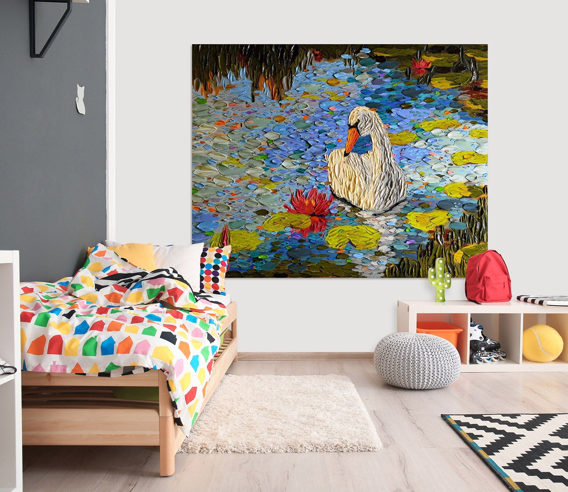 3D Swan Lake 025 Dena Tollefson Wall Sticker Wallpaper AJ Wallpaper 2 