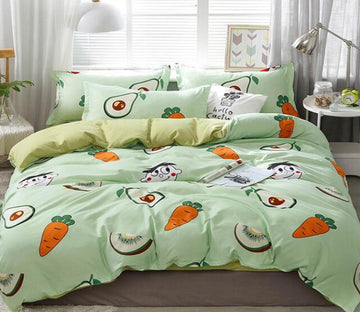 3D Carrot Kiwi 7147 Bed Pillowcases Quilt