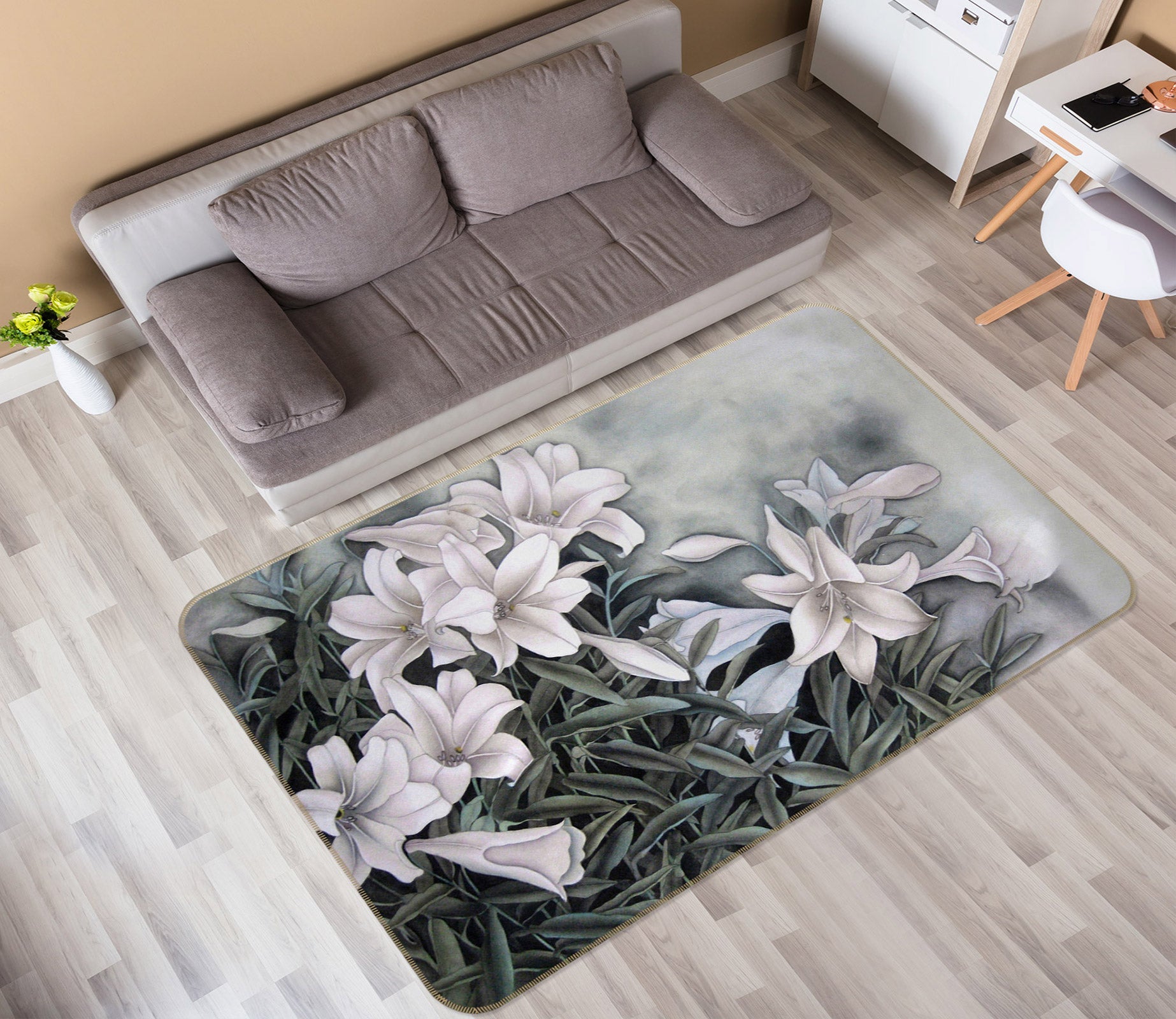 3D Flower Bush 75166 Non Slip Rug Mat