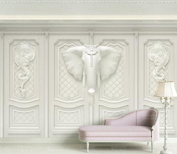 3D White Elephant WC153 Wall Murals Wallpaper AJ Wallpaper 2 