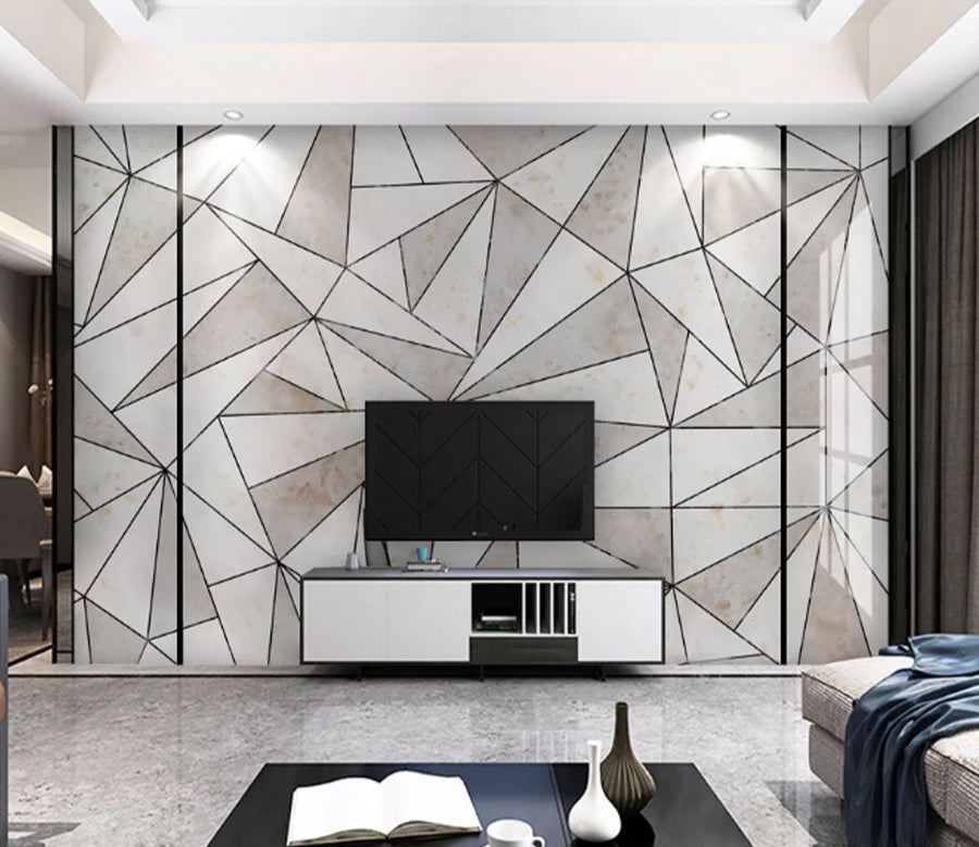 3D White Triangle WC2154 Wall Murals